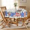 70×70 Inch Round 4th of July Tablecloth – Patriotic Eucalyptus Star Design for Independence Day, Memorial Day, Party, Picnic, and Dinner Decor